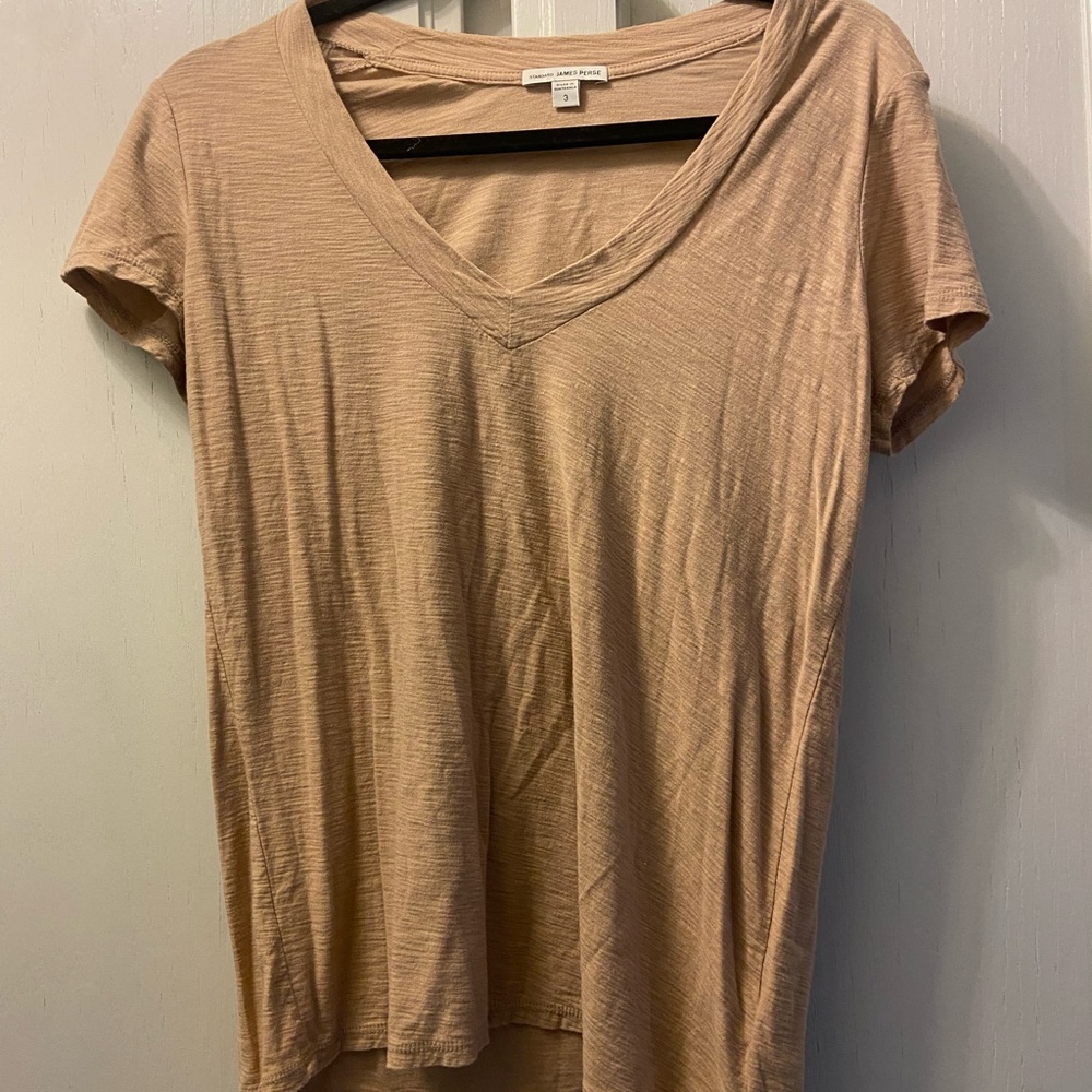 James Perse Light Brown V-Neck Tee